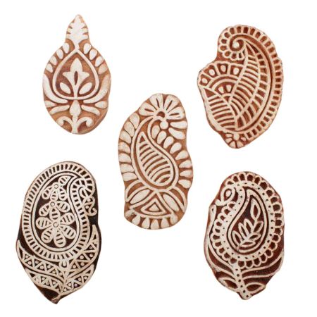 Set of 5 Piece New Mix Wooden Printing Blocks